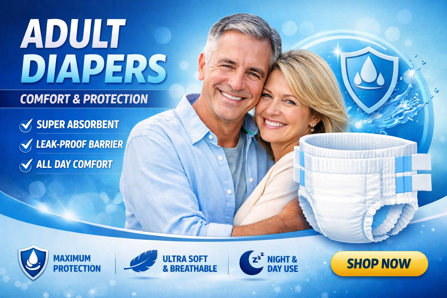 Adult diapers collection banner